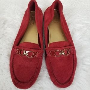 Coach Fortunata red suede loafers size 8B